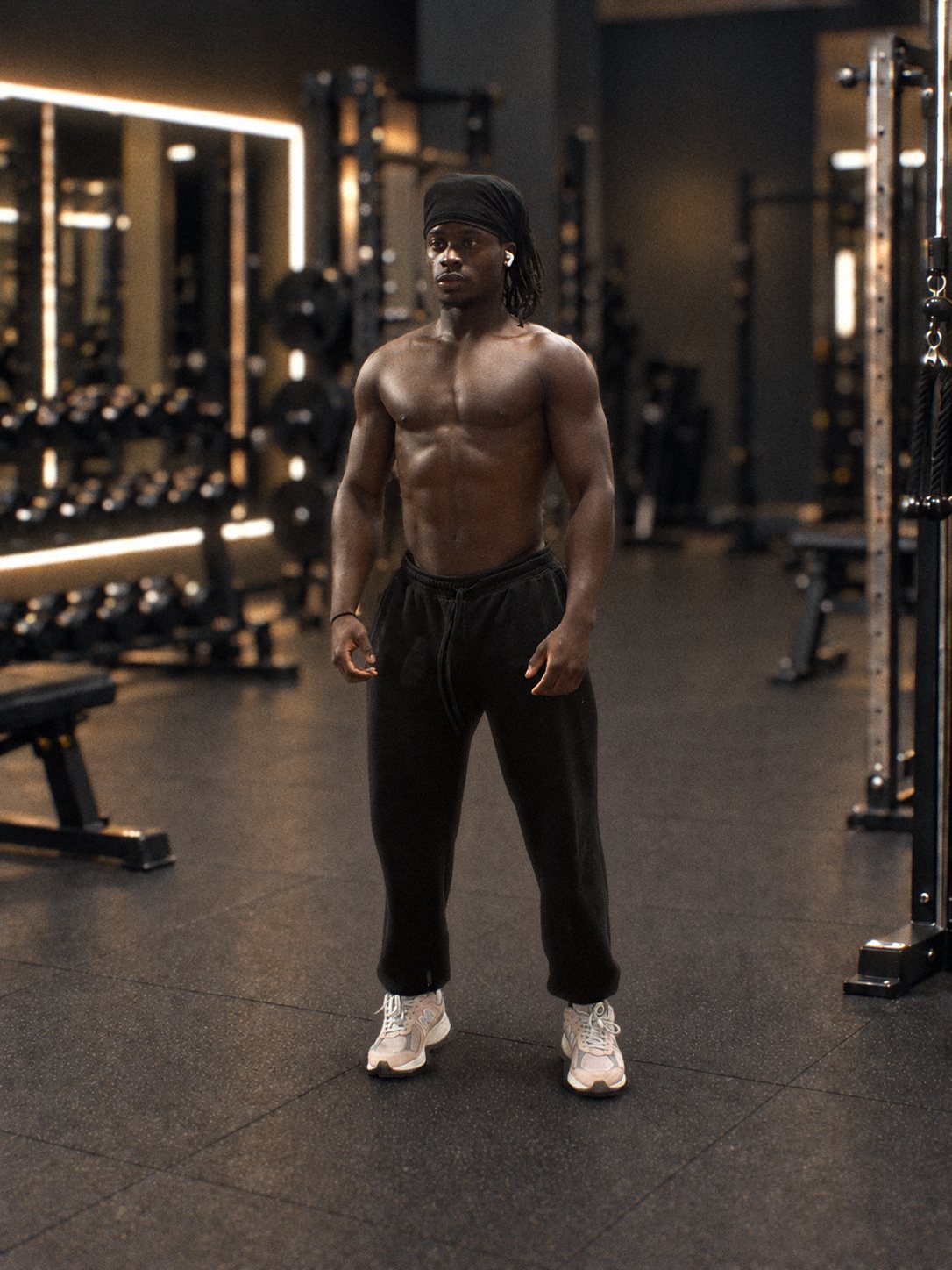Kenny, founder of SMUVE Fitness (SmuveFitness), standing in the gym